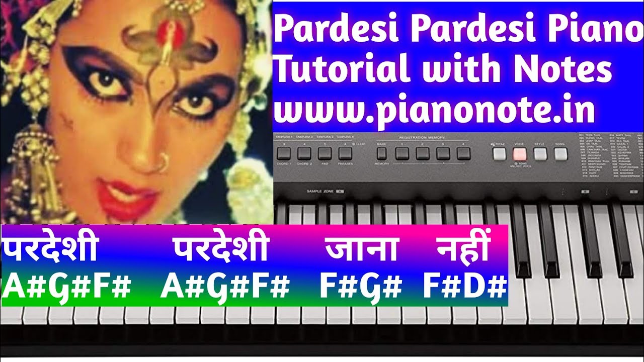 Pardesi Pardesi Jana Nahin Piano Tutorial with Notes Raja Hindustaani Julius Murmu Keyboard