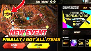 Free Fire New Event Roll The Dice || Finally I Got Tropical Parrot M1887 Legendry Skin