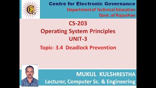 14  CS 203 Operating System Unit 3 Topic 3 4   Deadlock prevention