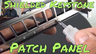 24 port Shielded Patch Panel for Cat5e Cat6 Cat6a RJ45 keystone jacks