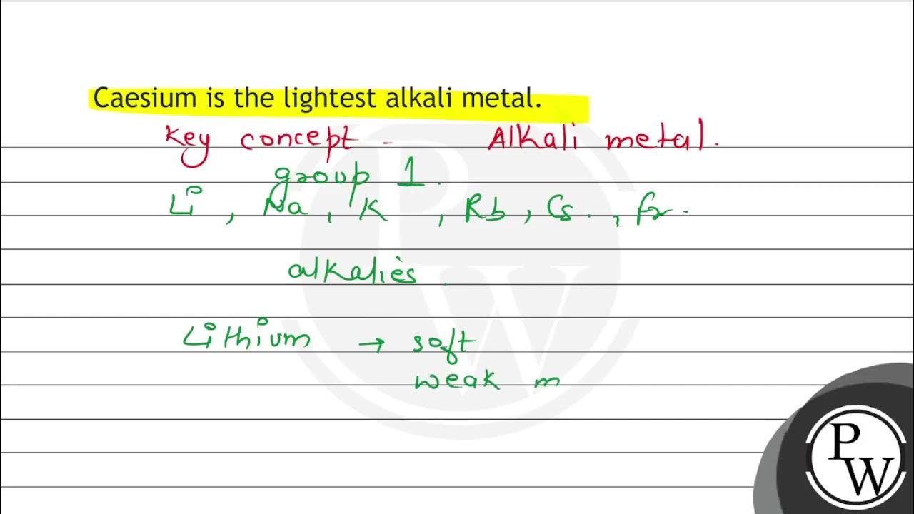 Caesium is the lightest alkali metal. YouTube