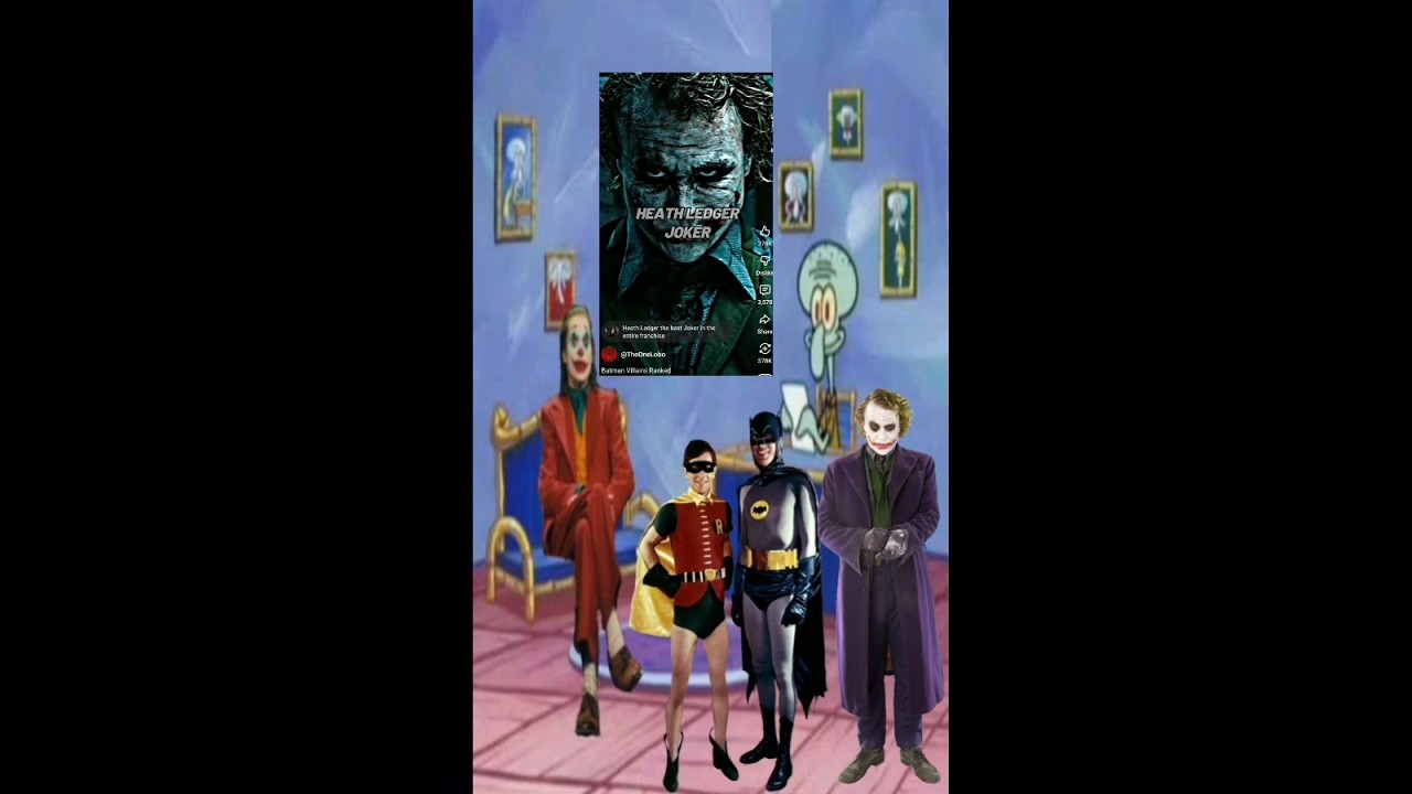 Joker, Batman, & Robin React to Best & Worst Villains on Squidward Chat #shorts #batman #spongebob