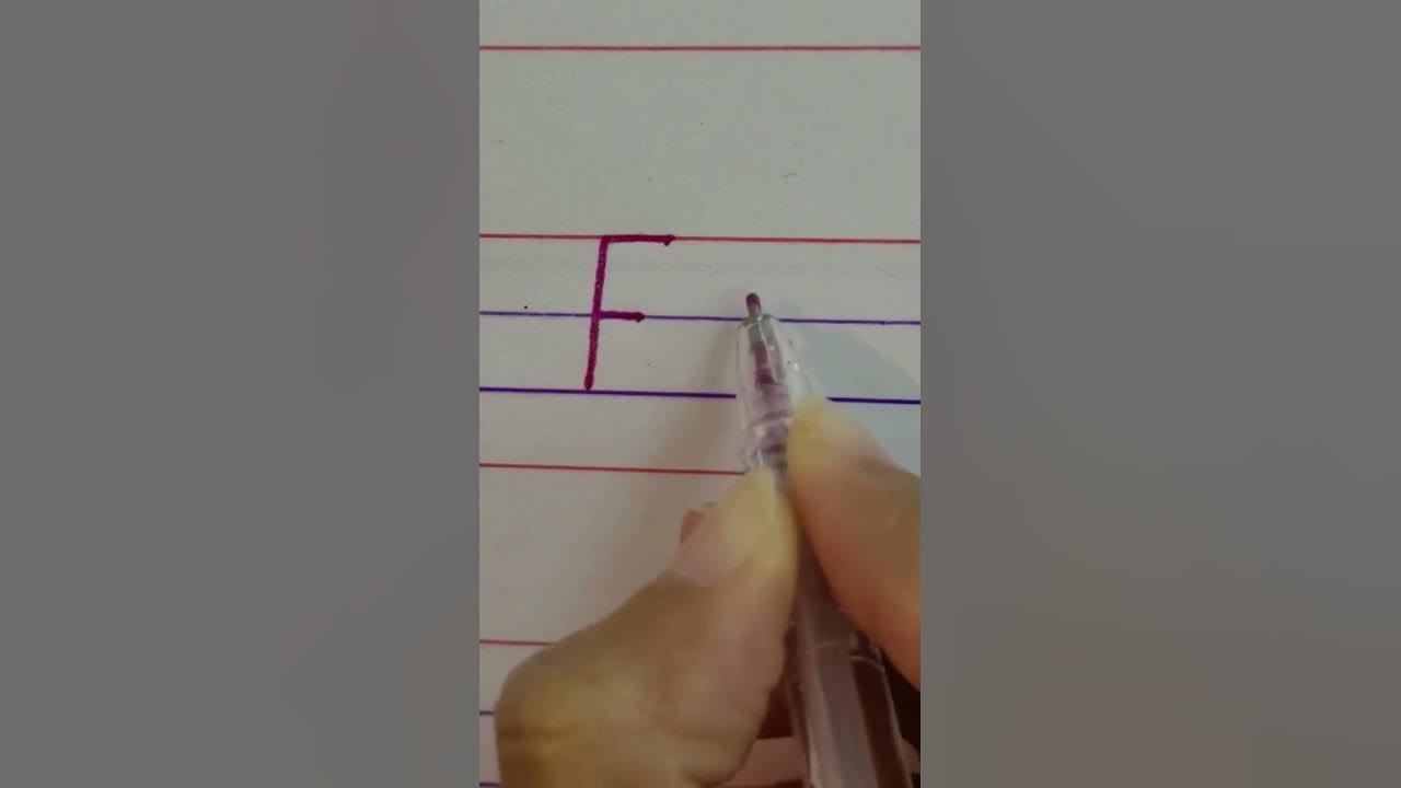 How to write in 4line English notebook..write letter 'F' capital and