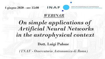 Luigi Pulone: On simple applications of  Artificial Neural Networks in the astrophysical context