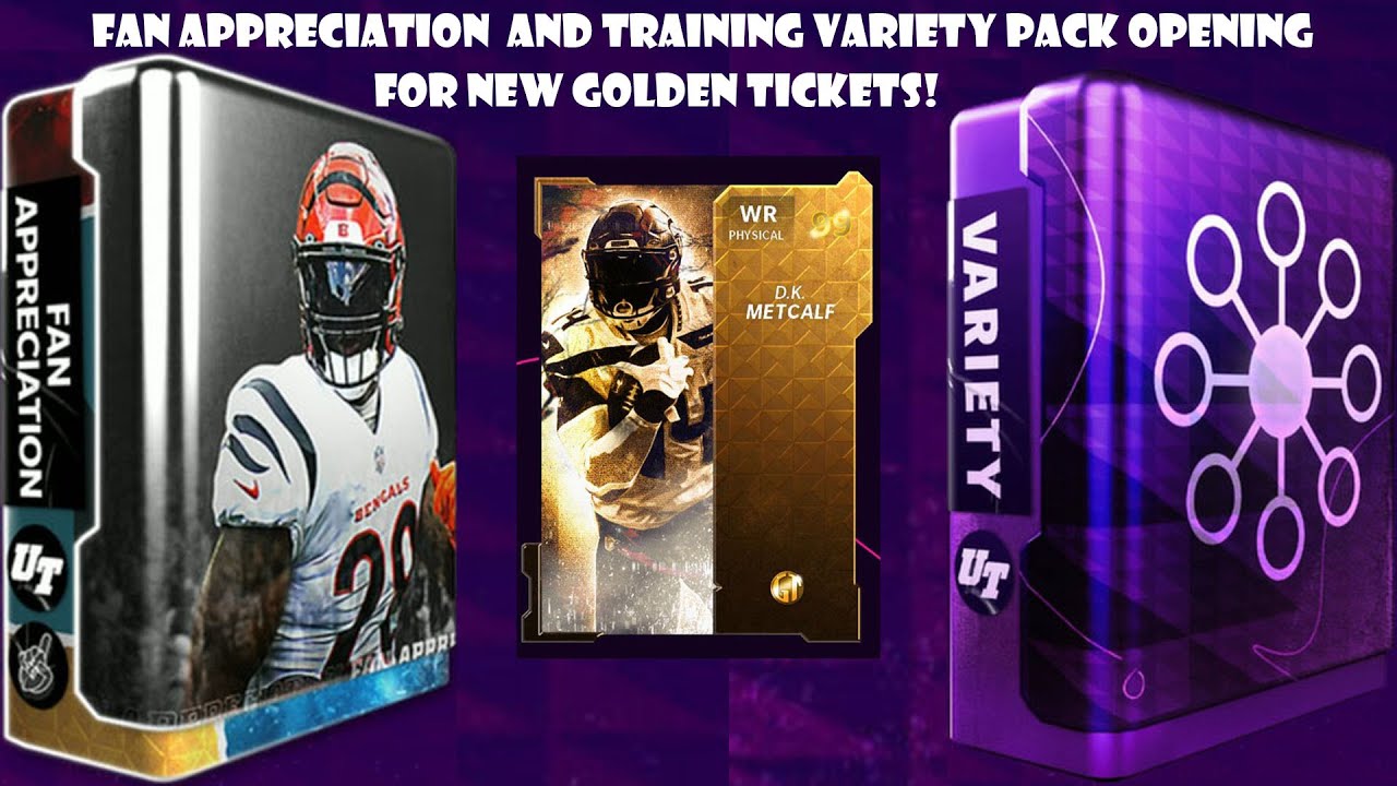 FAN APPRECIATION AND TRAINING VARIETY PACKS FOR GOLDEN TICKETS! Madden