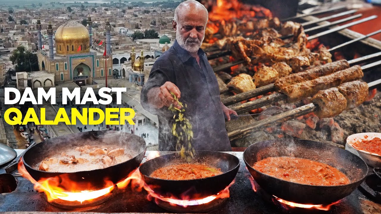 Mast Qalander | Sehwan Street Food | Lal Shahbaz Dargah | Jholay Laal  | Qalmi Tikka BBQ, Pakistani | Street Food PK