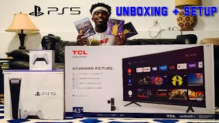 PS5 UNBOXING + SETUP (& 4KTV UNBOXING)