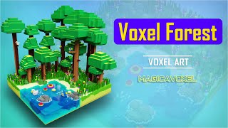 Forest voxel art, Voxel forest 3d model | MagicaVoxel