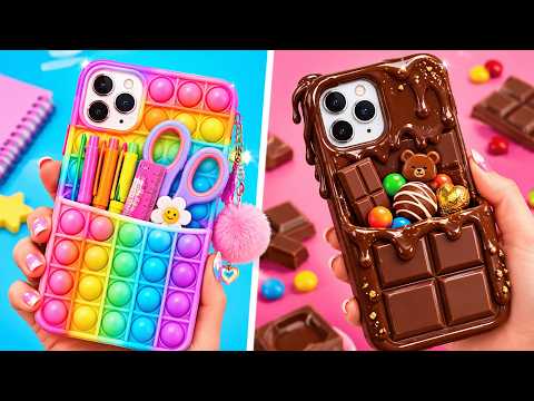 YOUR PHONE WILL LOOK AMAZING! 📲✨ DIY homemade cases and phone hacks by 123 GO! GOLD