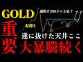 ⚠️ゴールド"大暴騰続く"。遂に抜けた…この波の天井はここ【XAUUSD分析】