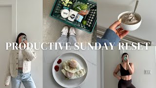 PRODUCTIVE SUNDAY RESET! (workout w/ me, nail day, cleaning, recipes, grocery haul, self care day)