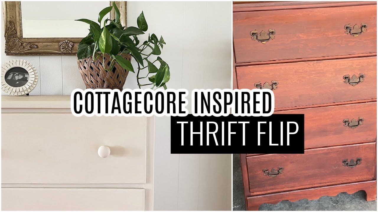 Cottagecore Shaker inspired THRIFT FLIP Dresser makeover Cozy