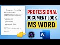 Master Document Formatting in MS Word | Professional Look in Minutes