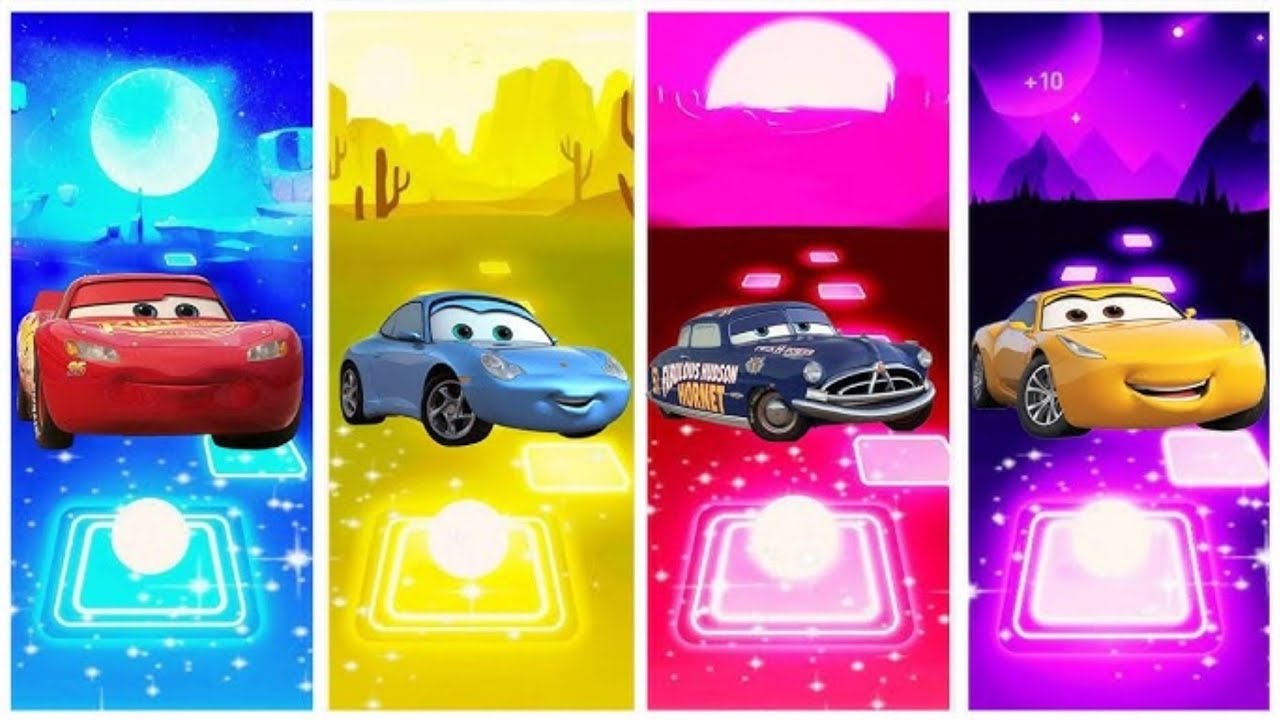 McQueen Car All Video Megamix🆚️Lighting McQueen Eater🆚️McQueen Red Car Tiles Hop EDM Rush Gameplay