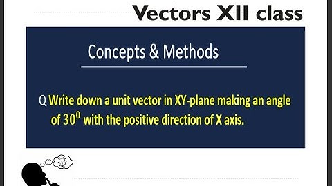 write down a vector in XY plane making an angle of 30 with the positive direction of X axis |#vector