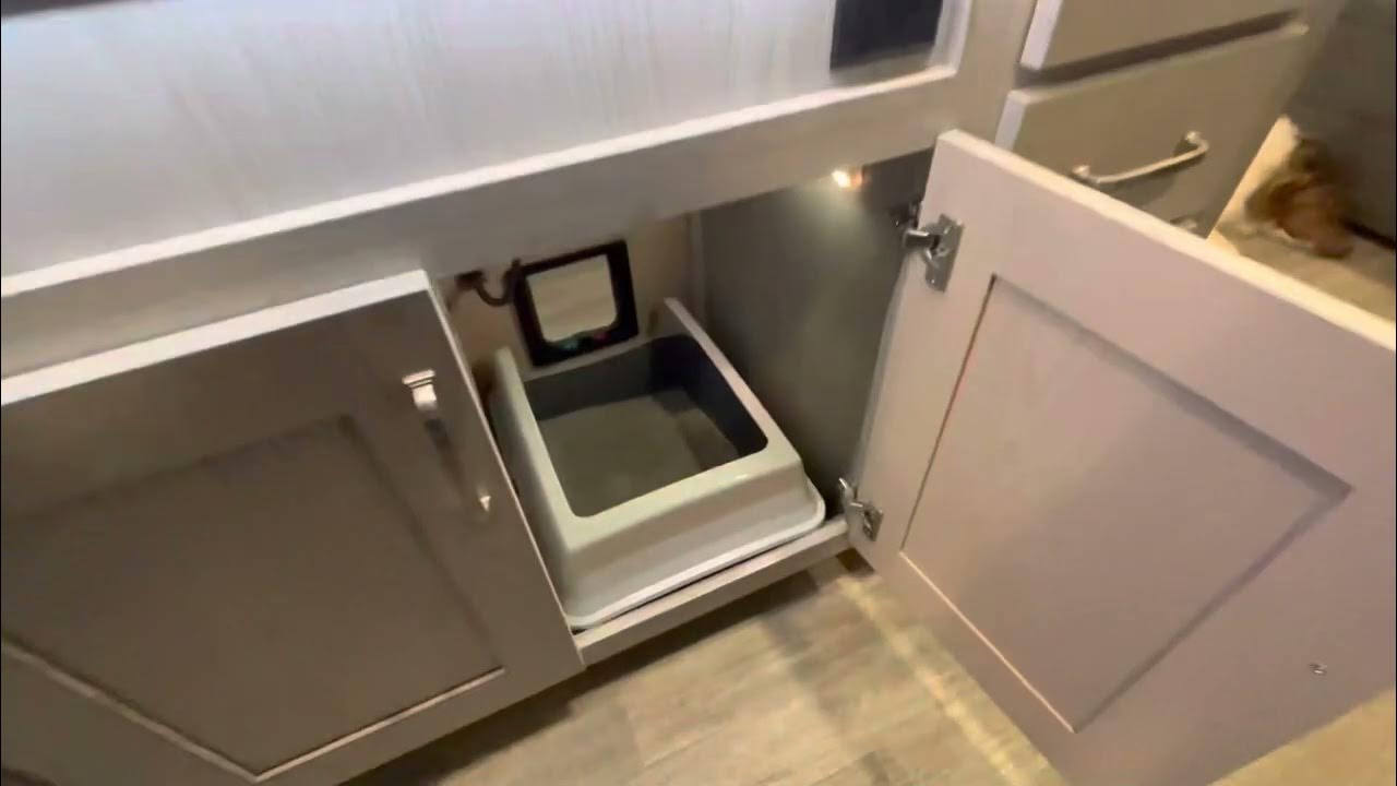 Cat litter box in RV Fifth Wheel location ideas YouTube