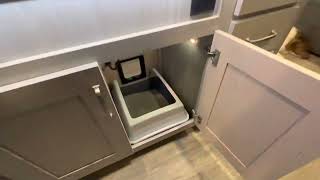 Cat litter box in RV Fifth Wheel location ideas