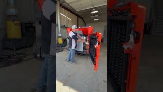 No tools needed to get to the engine bay on the Kubota SVL110-3. #kubota #svl110-3