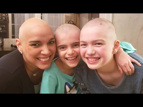 Girls Shave Their Heads to Support Mom's Battling Cancer