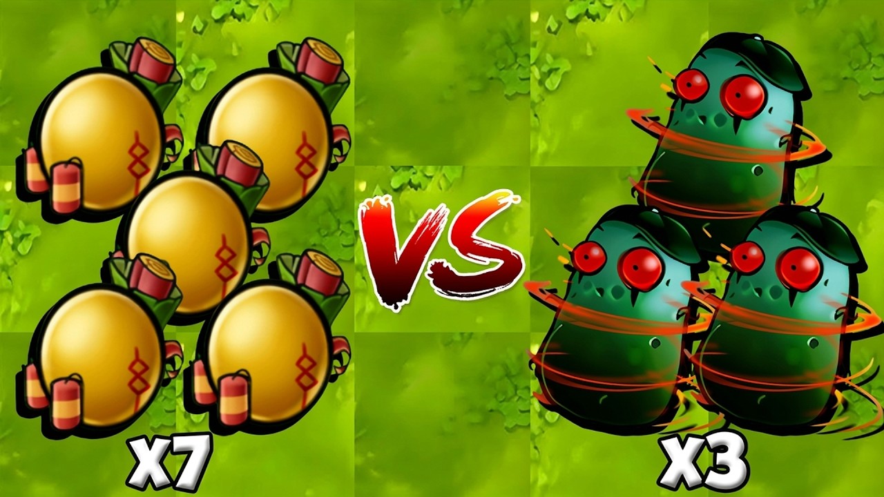 PVZ 1 Fusion 3.5 Challenge - Mystery Golden Egg x7 vs Zombies Imitater ...