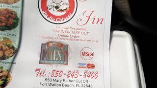 jin jin fast oriental lunch or dinner 6.00 fort walton florida my review