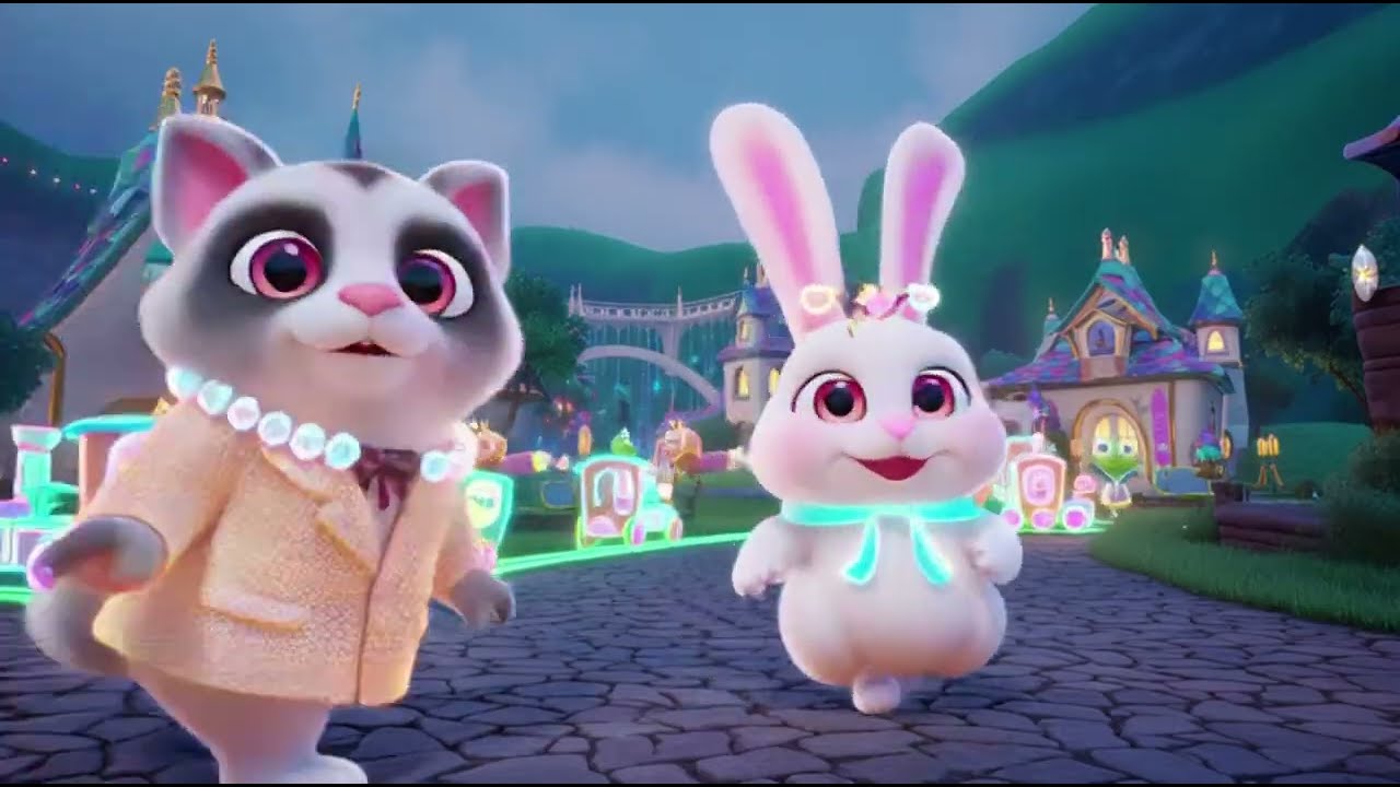 Magical Village Train Ride 🚂 | Rabbit, Funny Animals & Marshmallow Cruiser | Fairytale Animation