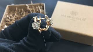 !Серьги 097234 из красного золота 585 пробы с бриллиантами