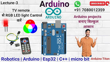 RGB LED Control with TV remote controller | Arduino | Circuit | Code