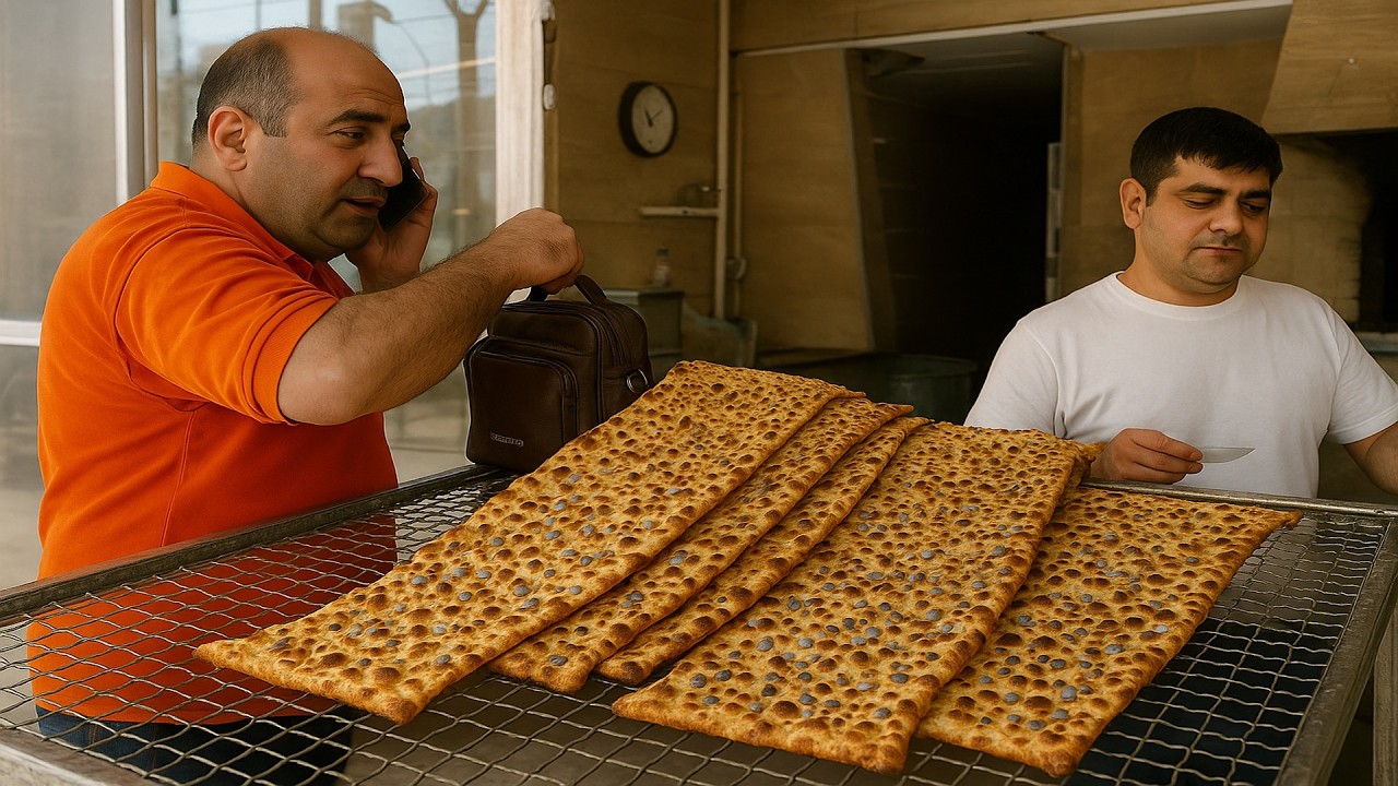 How Persian Sangak Bread Is Baked on Fire – 100% Handmade, No Machines!