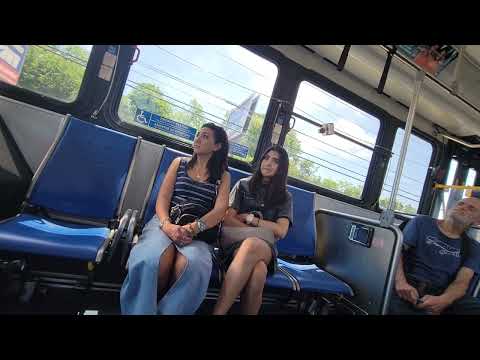 Mexican Milf with cute daughter stare at BWC bulge on the bus