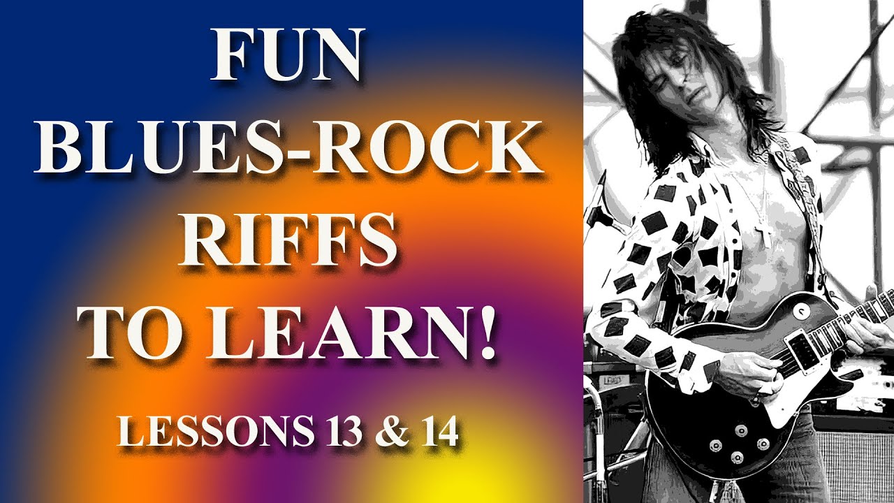 FUN BLUES ROCK RIFFS TO LEARN ON GUITAR! - LESSONS 13 & 14 - YouTube