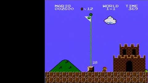 SMB1 Flagpole Glitch in 1-1 (framerule save)