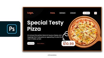 Create Fast Food Website Design in Photoshop Easily! Photoshop Tutorial #design #tutorial #graphics