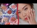 EM COSMETICS COSMIC PEARL DEWY EYESHADOW 💫 full collection review!