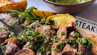 Easy Steak at home with Chimichurri Sauce