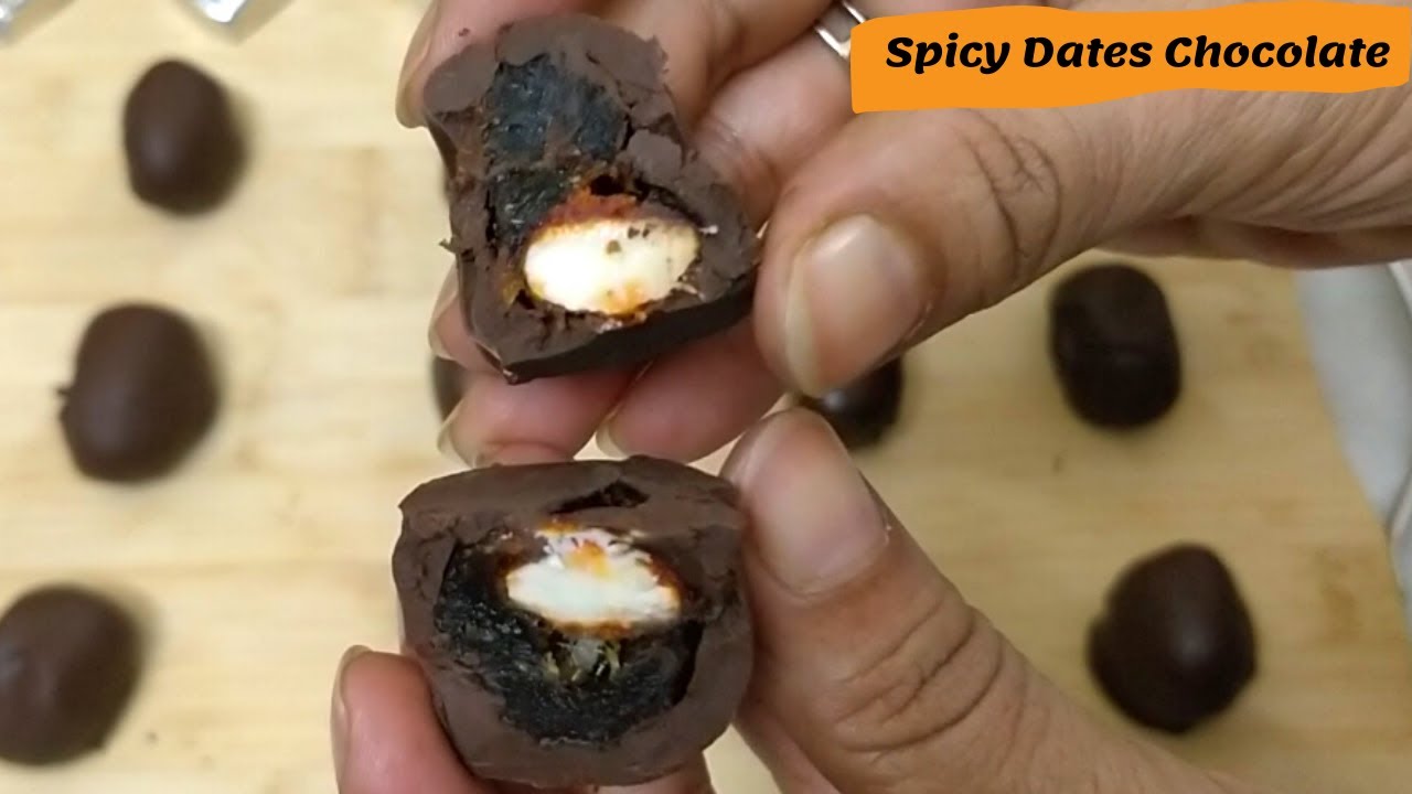 Spicy Dates Chocolate recipe easy dates Chocolate making tutorial. yumyumkitchenrecipes9228