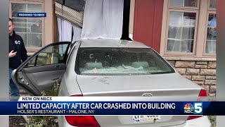 Malone restaurant open for business after car crashes into dining area