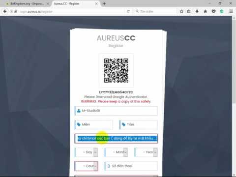 Huong dan dang ky aureus: Huong dan dang ky aureus cc