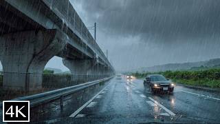 [4K]Driving in a Heavy Downpour/Chill Lofi & Torrential Rainstorm | 90 Mins Immersive Driving ASMR.