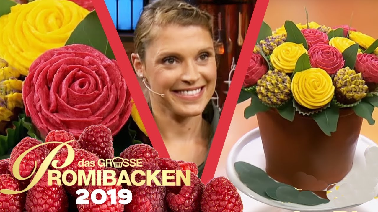 Pull Apart Cupcake Blumenstrauß auf Schokokuchen 2/2 | Aufgabe | Das große Promibacken 2019 | SAT.1
