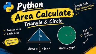 Python দিয়ে Area Calculate 🔥 | Triangle & Circle Area in Python Bangla | Beginner Tutorial