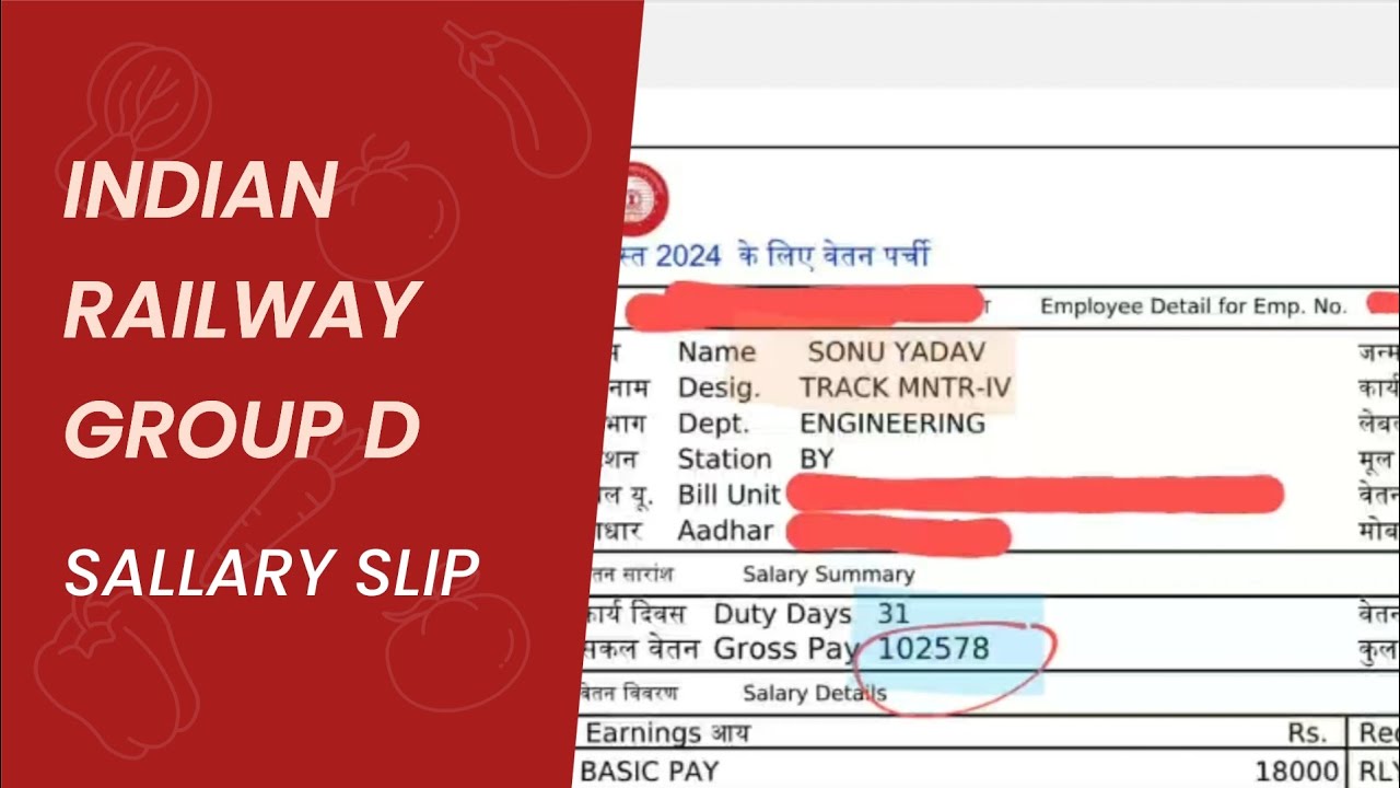 Indian railway group d Mumbai CR division tm4 sallary slip😀🇮🇳