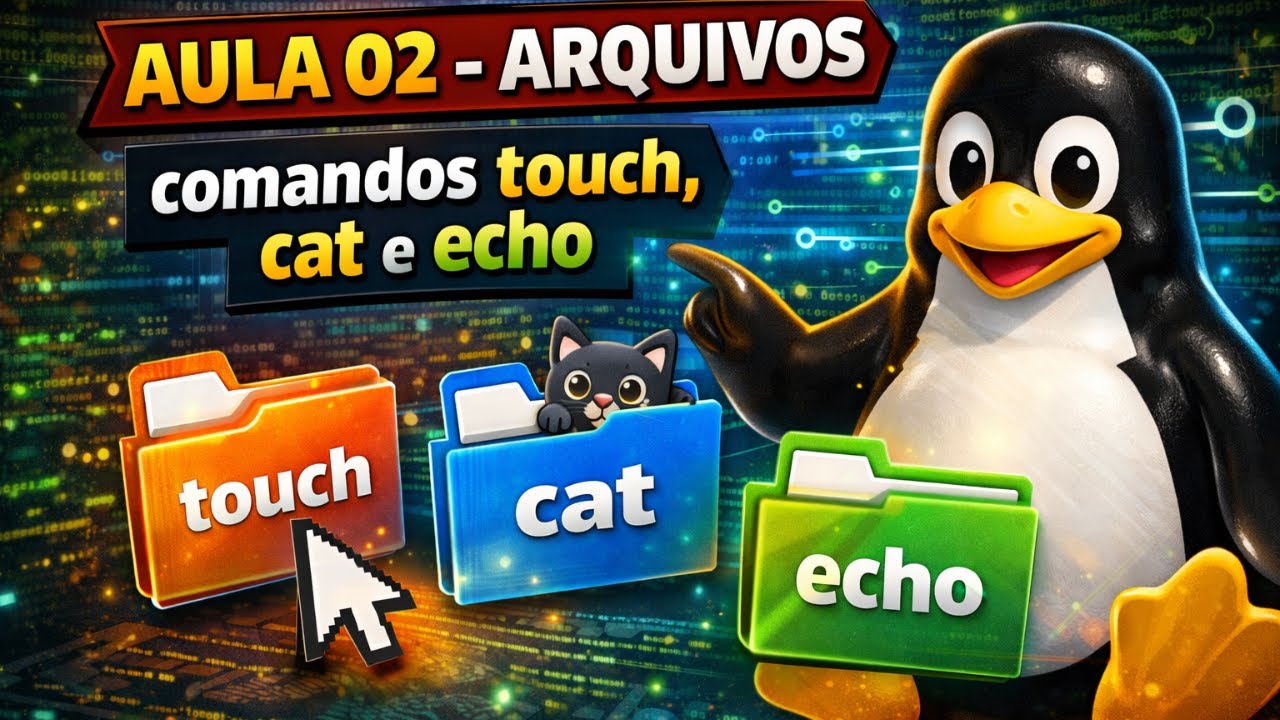 Linux do ZERO - Aula 02: Criar e Visualizar Arquivos (touch e cat ...