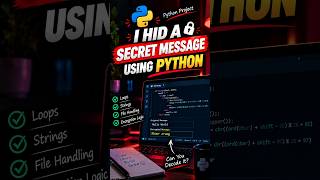 Hide a Secret Message using Python🔐#edit  #programming #pythonproject #learnpython #codingshorts