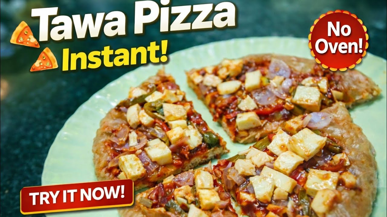 Tawa pizza// homemade pizza, instant recipe 
