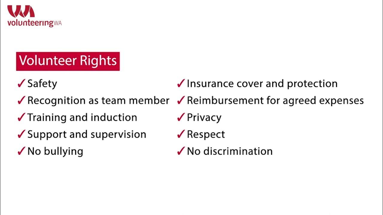 Rights and responsibilities of volunteers YouTube