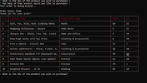 bamazon node mysql app demo