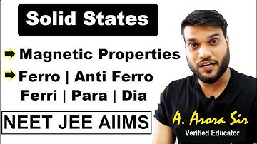 Ferro Magnetic | Ferri Magnetic | Anti Ferro Magnetic | Para & Dia Magnetic Properties solids(L-17)