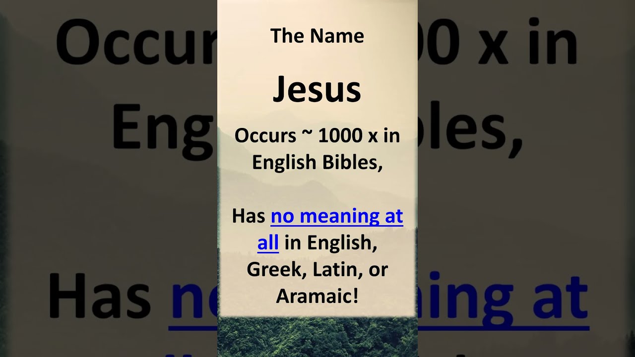 The meaning of the name Jesus (short) #salvation #jesusname #jewishnewtestament