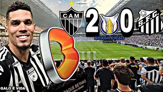 ⚔️ Fim de jogo, #Galo 2x0 Santos ⚽️ Paulinho marcou os dois do #Galo